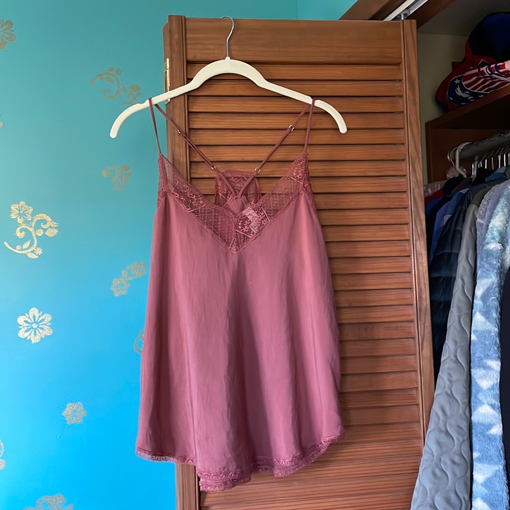 Pink lace tank